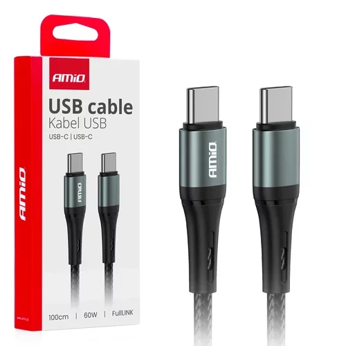 Kábel 'USB-C na USB-C 60W 100cm FullLINK AMIO-03914