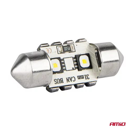 LED žiarovky CANBUS 12SMD Festoon C5W 3838 31mm White 12/24V AMIO-04247 - obr. 3