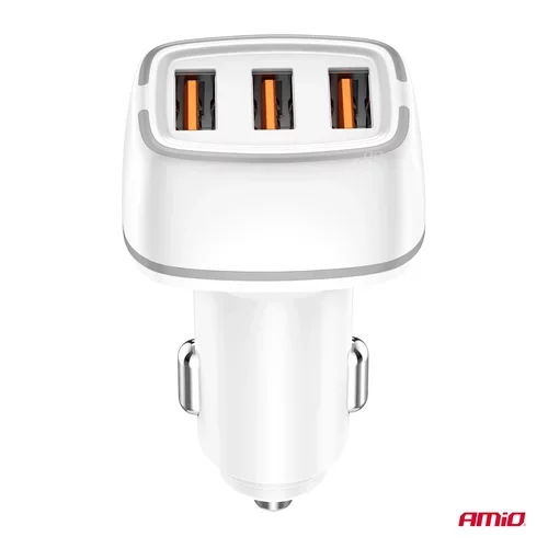 Nabíjačka do auta 2x USB-A + USB-C 32W 12/24V AMiO-03890 - obr. 3