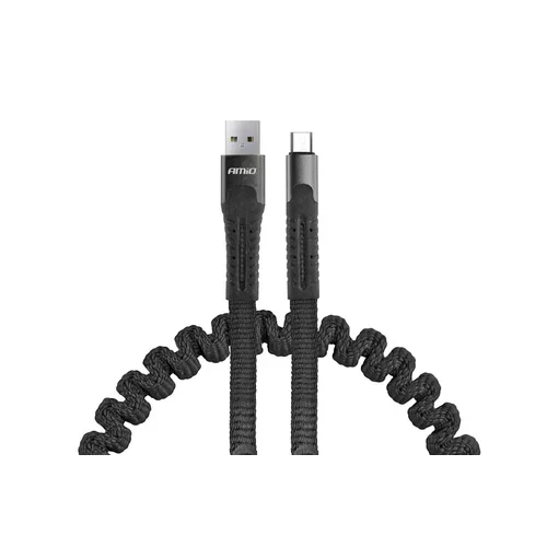 Pružinový kábel USB microUSB 1.2m FullLINK UC-12 /AMIO/