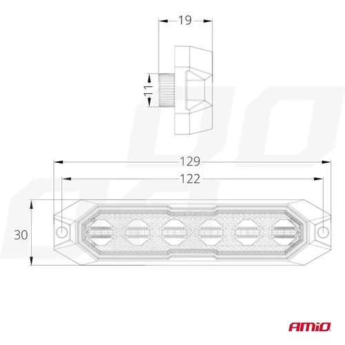 Výstražné osvetlenie oranžové 6x3W LED R65 R10 12/24V IP6K9K AMIO-03930 - obr. 4