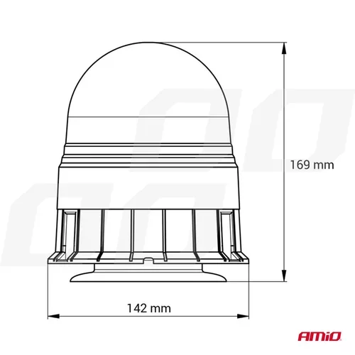 Výstražný maják W02M magnetický R65 R10 36LED 12 / 24V IP56 AMIO - obr. 6