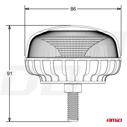 Výstražný maják W21sb na skrutke R65 R10 18LED 12/24V IP56 AMIO - obr. 5