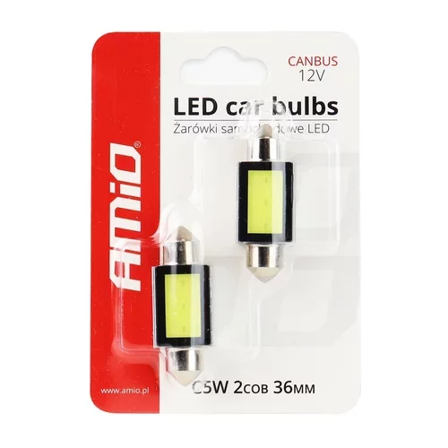 LED žiarovky CANBUS COB3 Festoon C5W C10W C3W 36mm White 12V AMIO - obr. 2