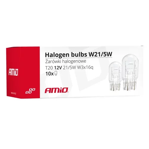 Halogénové žiarovky T20 W21/5W W3x16q 10ks AMIO - obr. 2