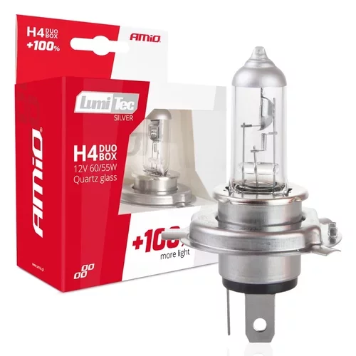 Halogénová žiarovka blister (2ks) H4 12V 60/55W sada LumiTec SILVER +100% AMIO