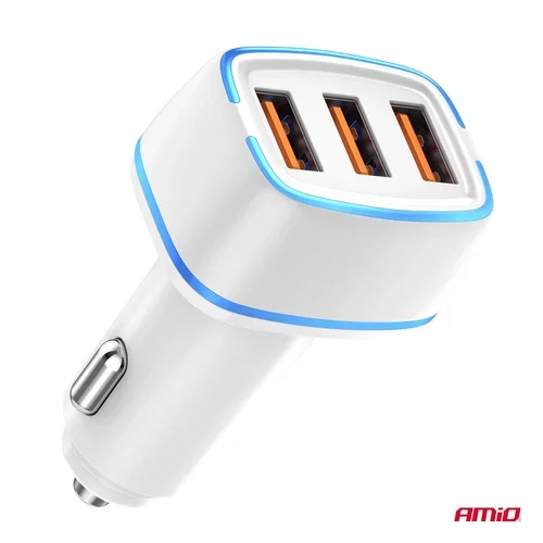 Nabíjačka do auta 3x USB-A 30W 12/24V AMiO-03889 - obr. 2