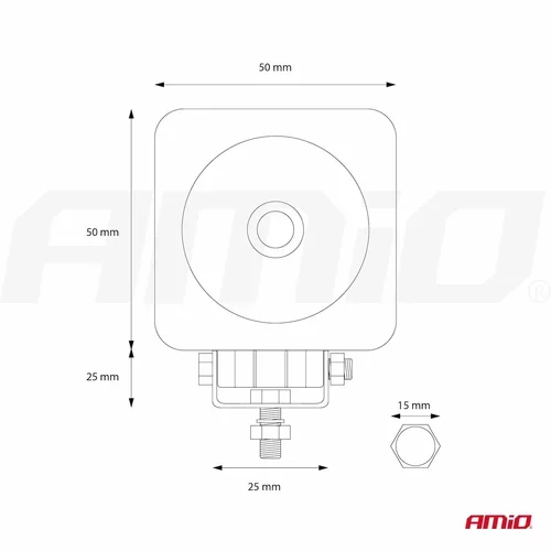 Pracovné LED svetlo AWL18 1LED HP SPOT 9-36V AMIO - obr. 10