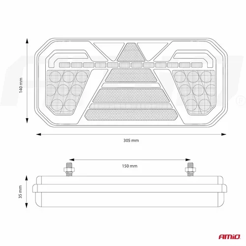 Svetlo zadné združené LED dynamické PRAVÉ RCL-04-R AMIO - obr. 13