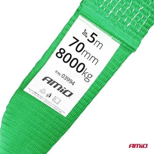 Ťažný popruh 8000kg 70mm 5m zakončenie Hák+Ucho AMIO-03994 - obr. 1