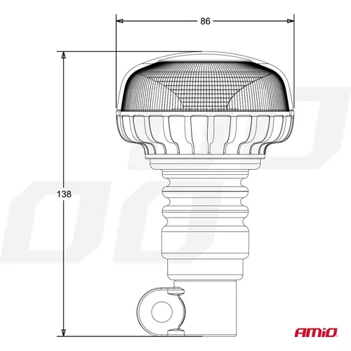 Výstražný maják W21pl tyčový Flexi R65 R10 18LED 12 / 24V IP56 AMIO - obr. 5