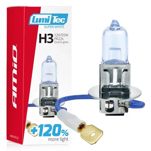 Halogénová žiarovka H3 12V 55W LumiTec SuperWhite +120% AMIO