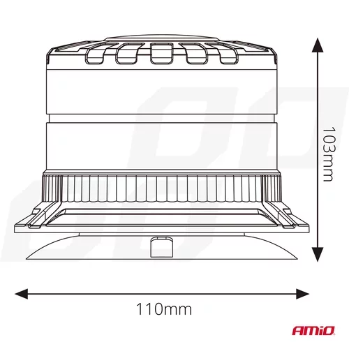 LED výstražné svetlo kohút W29M 12V 24V AMIO-04110 - obr. 5