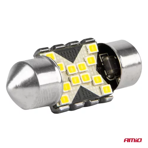 LED žiarovky CANBUS 12SMD Festoon C5W 2016 31mm White 12/24V AMiO-04235 - obr. 3