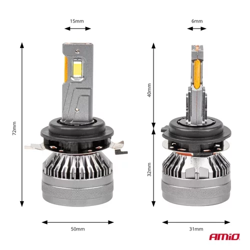 LED žiarovky hlavného svietenia H7-1 HP séria Full Canbus AMiO-03675 - obr. 5