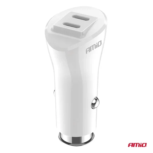 Nabíjačka do auta 2xUSB-C 40W 12/24V AMiO-03884 - obr. 1