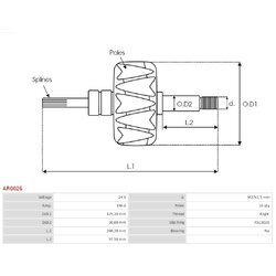 Rotor alternátora AS-PL AR0026 - obr. 1