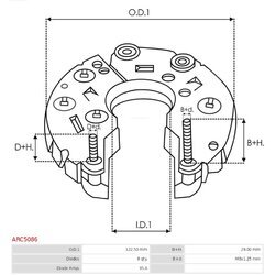 Usmerňovač alternátora AS-PL ARC5086 - obr. 2