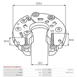 Usmerňovač alternátora AS-PL ARC5261(MITSUBISHI) - obr. 2