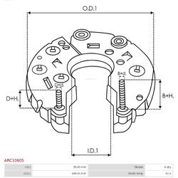 Usmerňovač alternátora AS-PL ARC1060S - obr. 2