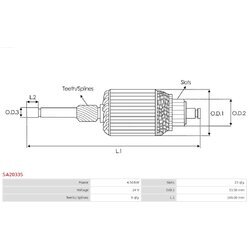 Rotor štartéra AS-PL SA2033S - obr. 1