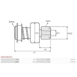 Voľnobežná prevodovka štartéra AS-PL SD0107(BOSCH) - obr. 3