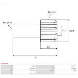 Voľnobežná prevodovka štartéra AS-PL SDK0384P - obr. 3