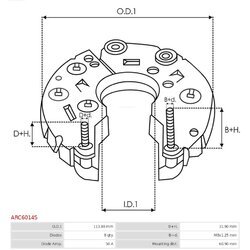 Usmerňovač alternátora AS-PL ARC6014S - obr. 2