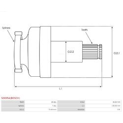Pastorok štartéra AS-PL SD0354(BOSCH) - obr. 3