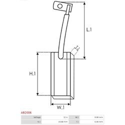 Uhlíkový zberač alternátora AS-PL AB2006 - obr. 1