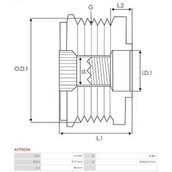 Voľnobežka alternátora AS-PL AFP0034 - obr. 1