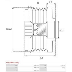 Voľnobežka alternátora AS-PL AFP0090(LITENS) - obr. 3