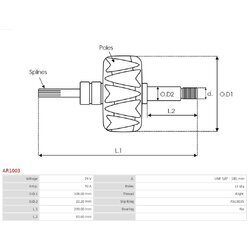 Rotor alternátora AS-PL AR1003 - obr. 1