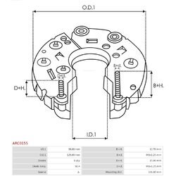 Usmerňovač alternátora AS-PL ARC0155 - obr. 2