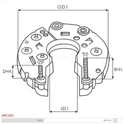 Usmerňovač alternátora AS-PL ARC1001 - obr. 2