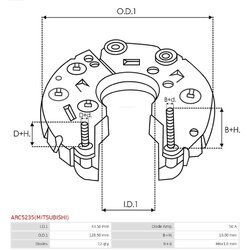 Usmerňovač alternátora AS-PL ARC5235(MITSUBISHI) - obr. 2