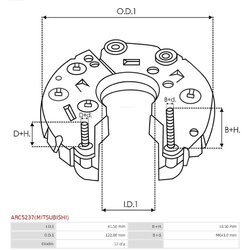 Usmerňovač alternátora AS-PL ARC5237(MITSUBISHI) - obr. 2