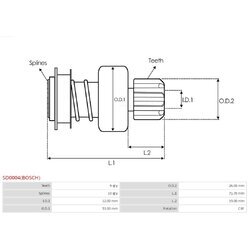 Voľnobežná prevodovka štartéra AS-PL SD0004(BOSCH) - obr. 3