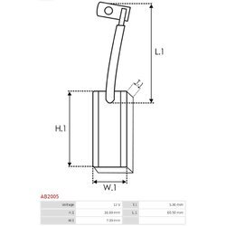 Uhlíkový zberač alternátora AS-PL AB2005 - obr. 1
