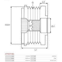 Voľnobežka alternátora AS-PL AFP5037(INA) - obr. 3