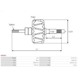 Rotor alternátora AS-PL AR0047 - obr. 1