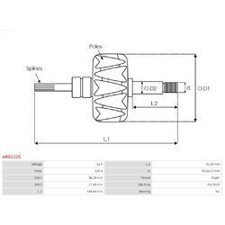 Rotor alternátora AS-PL AR0122S - obr. 1