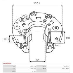 Usmerňovač alternátora AS-PL ARC6088S - obr. 2