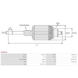 Rotor štartéra AS-PL SA3031S - obr. 1