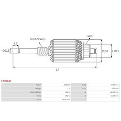 Rotor štartéra AS-PL SA9068S - obr. 1