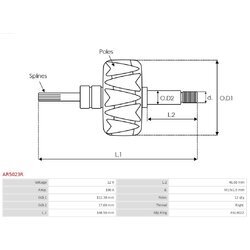 Rotor alternátora AS-PL AR5023R - obr. 1