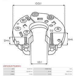 Usmerňovač alternátora AS-PL ARC5156(MITSUBISHI) - obr. 2