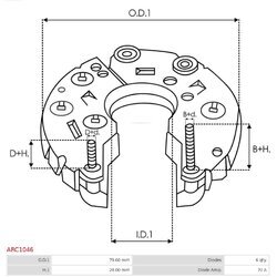 Usmerňovač alternátora AS-PL ARC1046 - obr. 2