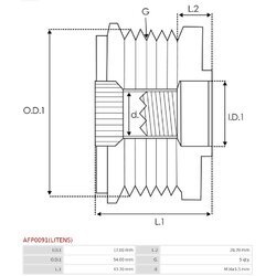 Voľnobežka alternátora AS-PL AFP0091(LITENS) - obr. 3