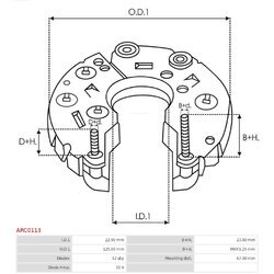 Usmerňovač alternátora AS-PL ARC0113 - obr. 2